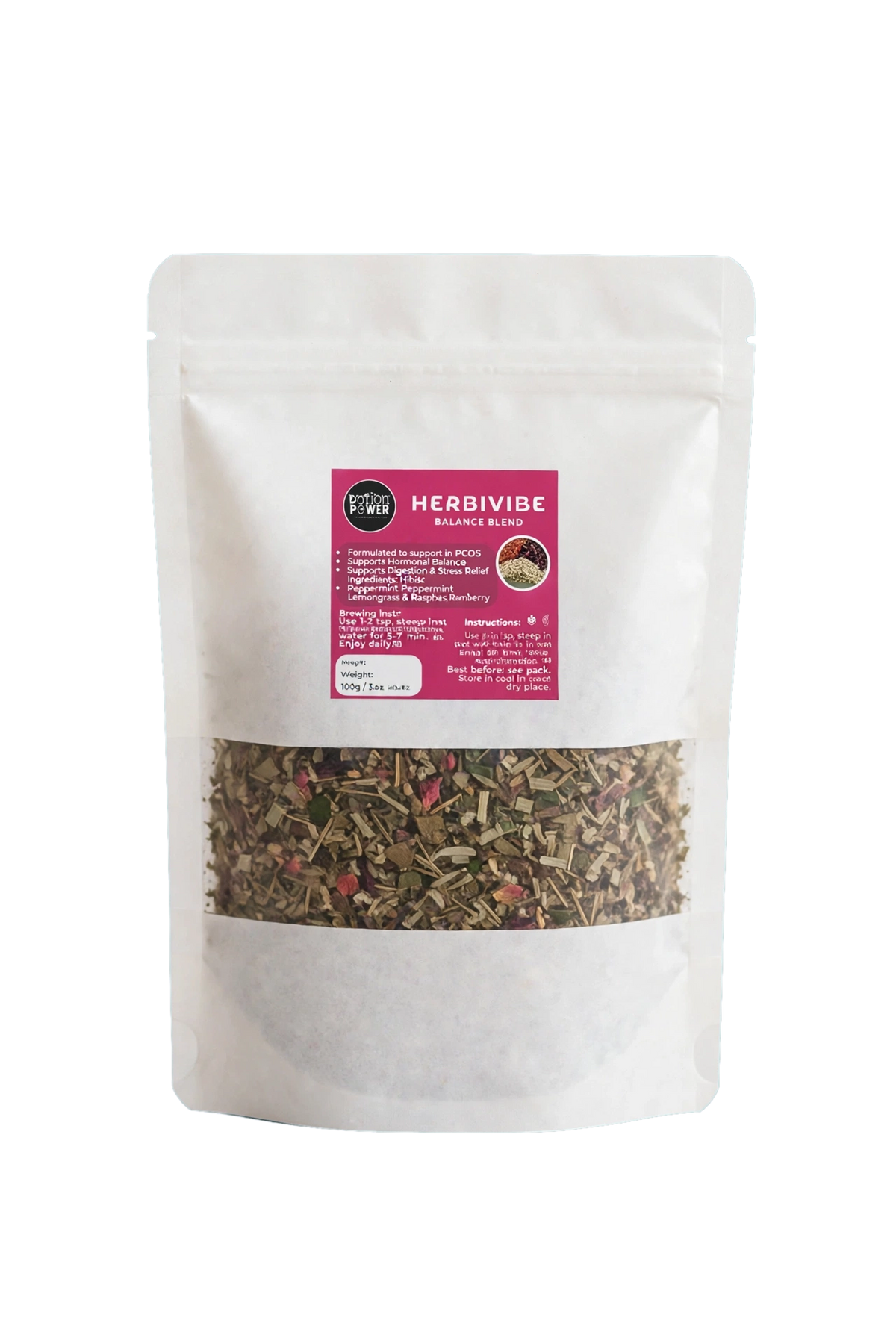 Herbivibe is a herbal tea blend of caffeine free ingredients meant for supporting menstrual wellness and PCOD symptoms