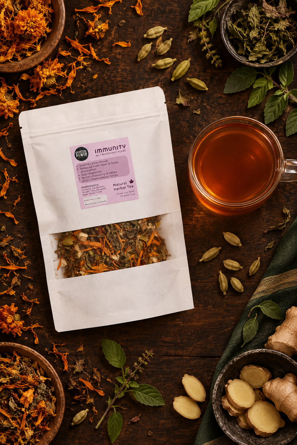 Immunity Elixir — Flat Lay