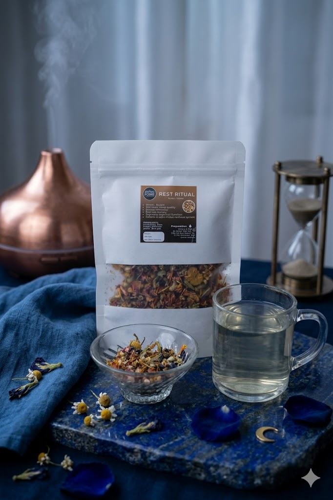 Rest Ritual caffeine free herbal sleep tea by Potion Power