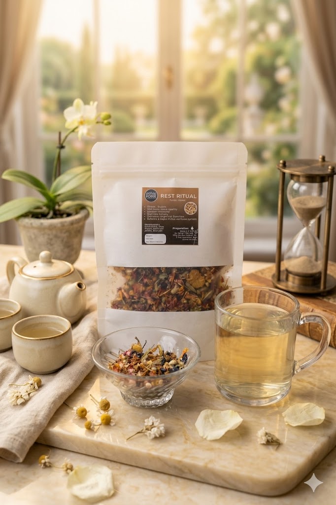 Rest Ritual caffeine free herbal sleep tea by Potion Power